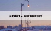 云服务器中心（云服务器啥意思）