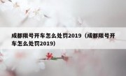 成都限号开车怎么处罚2019（成都限号开车怎么处罚2019）