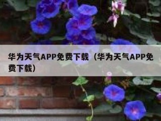 华为天气APP免费下载（华为天气APP免费下载）
