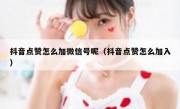 抖音点赞怎么加微信号呢（抖音点赞怎么加入）