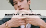 推特如何发长文（推特如何发长文文章）