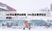 ins怎么看评论回复（ins怎么看评论过的话）