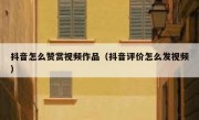 抖音怎么赞赏视频作品（抖音评价怎么发视频）