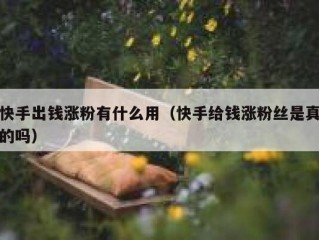 快手出钱涨粉有什么用（快手给钱涨粉丝是真的吗）