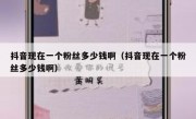 抖音现在一个粉丝多少钱啊（抖音现在一个粉丝多少钱啊）
