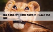 抖音点赞涨粉平台微信怎么提现（抖音点赞涨粉丝）