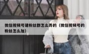 微信视频号建粉丝群怎么弄的（微信视频号的粉丝怎么加）