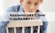 为什么twitter注册不了（twitter app怎么注册不了）