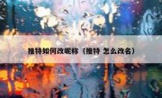 推特如何改昵称（推特 怎么改名）