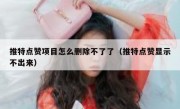 推特点赞项目怎么删除不了了（推特点赞显示不出来）