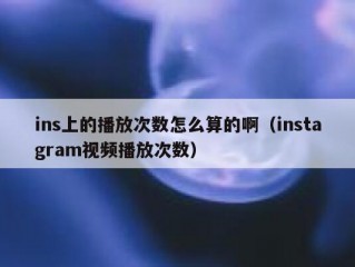 ins上的播放次数怎么算的啊（instagram视频播放次数）