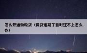 怎么开通微粒贷（网贷逾期了暂时还不上怎么办）