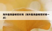 海外服务器哪家好用（海外服务器哪家好用一点）