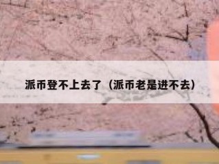 派币登不上去了（派币老是进不去）