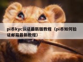 pi币kyc认证最新版教程（pi币如何验证邮箱最新教程）