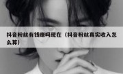 抖音粉丝有钱赚吗现在（抖音粉丝真实收入怎么算）