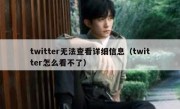 twitter无法查看详细信息（twitter怎么看不了）