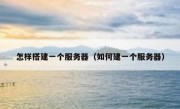 怎样搭建一个服务器（如何建一个服务器）