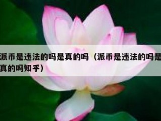 派币是违法的吗是真的吗（派币是违法的吗是真的吗知乎）