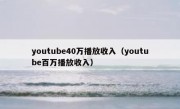 youtube40万播放收入（youtube百万播放收入）