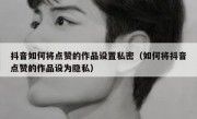 抖音如何将点赞的作品设置私密（如何将抖音点赞的作品设为隐私）