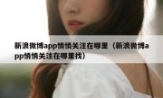 新浪微博app悄悄关注在哪里（新浪微博app悄悄关注在哪里找）