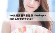 ins从哪里看访客记录（instagram怎么查看访客记录）
