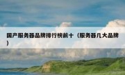 国产服务器品牌排行榜前十（服务器几大品牌）