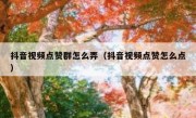 抖音视频点赞群怎么弄（抖音视频点赞怎么点）