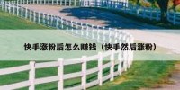快手涨粉后怎么赚钱（快手然后涨粉）