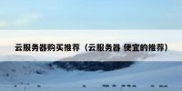 云服务器购买推荐（云服务器 便宜的推荐）