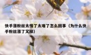 快手涨粉丝太慢了太难了怎么回事（为什么快手粉丝涨了又掉）
