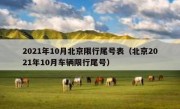 2021年10月北京限行尾号表（北京2021年10月车辆限行尾号）