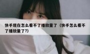 快手现在怎么看不了播放量了（快手怎么看不了播放量了?）
