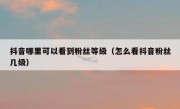 抖音哪里可以看到粉丝等级（怎么看抖音粉丝几级）