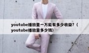 youtube播放量一万能有多少收益?（youtube播放量多少钱）
