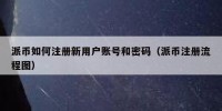 派币如何注册新用户账号和密码（派币注册流程图）
