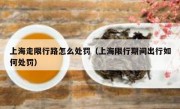 上海走限行路怎么处罚（上海限行期间出行如何处罚）