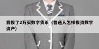 我投了2万买数字货币（普通人怎样投资数字资产）