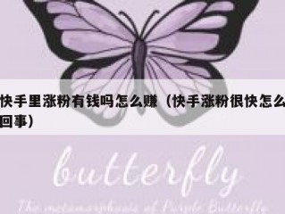 快手里涨粉有钱吗怎么赚（快手涨粉很快怎么回事）