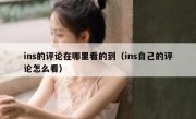 ins的评论在哪里看的到（ins自己的评论怎么看）