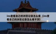 ins查看自己的浏览记录怎么看（ins查看自己的浏览记录怎么看不到）