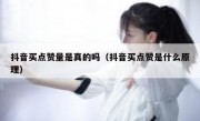 抖音买点赞量是真的吗（抖音买点赞是什么原理）