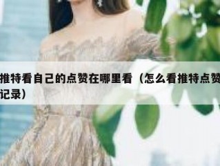 推特看自己的点赞在哪里看（怎么看推特点赞记录）