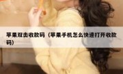苹果双击收款码（苹果手机怎么快速打开收款码）