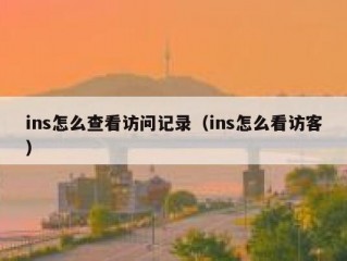 ins怎么查看访问记录（ins怎么看访客）