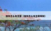推特怎么有流量（推特怎么有流量限制）