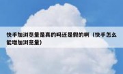 快手加浏览量是真的吗还是假的啊（快手怎么能增加浏览量）
