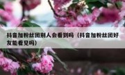 抖音加粉丝团别人会看到吗（抖音加粉丝团好友能看见吗）