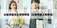 云服务器怎么使用教程（云服务器上网教程）